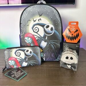 Loungefly Nightmare Before Christmas Backpack + Wallet + Pin + Keychain NWT